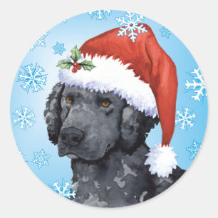 Happy Howliday Curly-Coated Retriever Classic Round Sticker