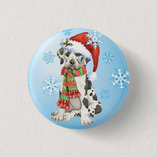 Happy Howliday Great Dane 3 Cm Round Badge