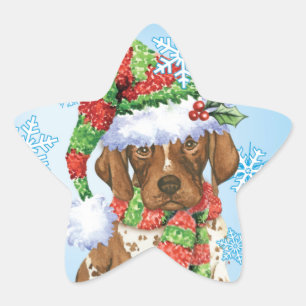 Happy Howliday GSP Star Sticker