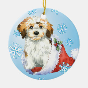 Happy Howliday Havanese Ceramic Tree Decoration