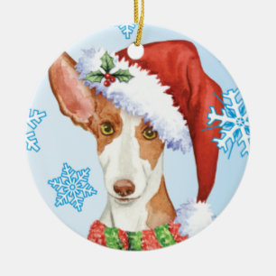 Happy Howliday Ibizan Hound Ceramic Tree Decoration
