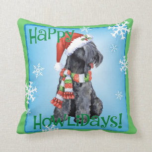 Happy Howliday Kerry Blue Terrier Cushion