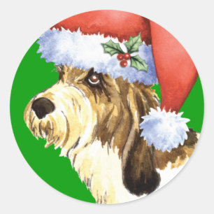 Happy Howliday PBGV Classic Round Sticker