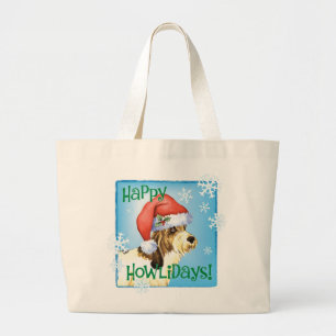 Happy Howliday PBGV Large Tote Bag