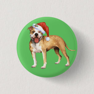 Happy Howliday Pit Bull Terrier 3 Cm Round Badge