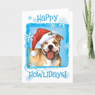 Happy Howliday Pit Bull Terrier Holiday Card