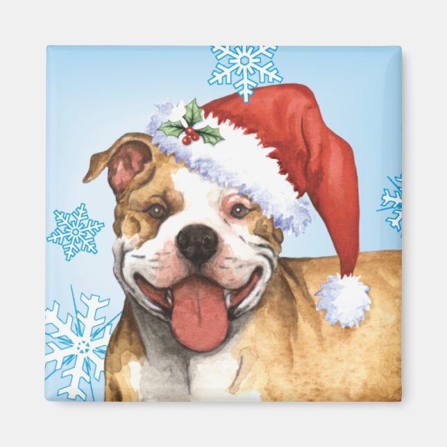 Happy Howliday Pit Bull Terrier Magnet (Front)