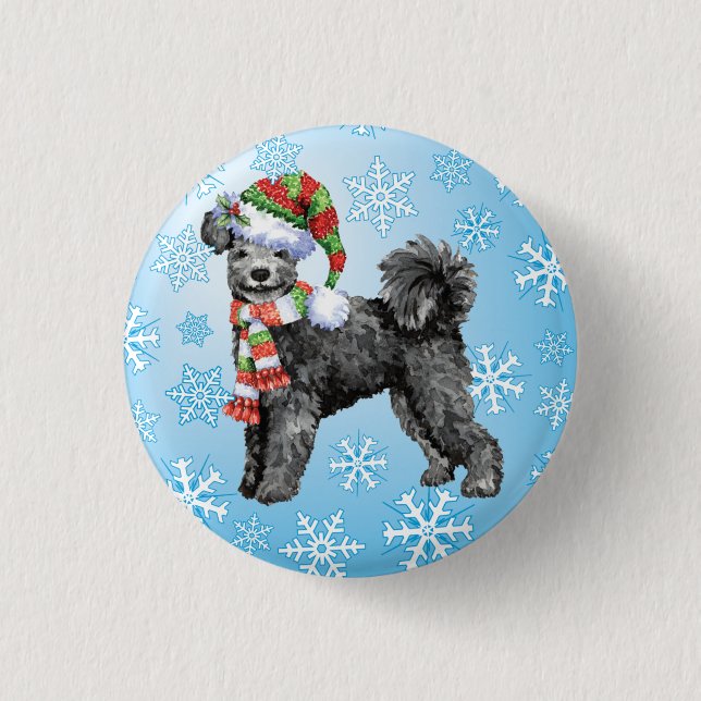 Happy Howliday Pumi 3 Cm Round Badge (Front)
