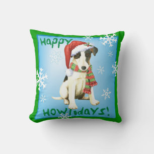 Happy Howliday Smooth Fox Terrier Cushion