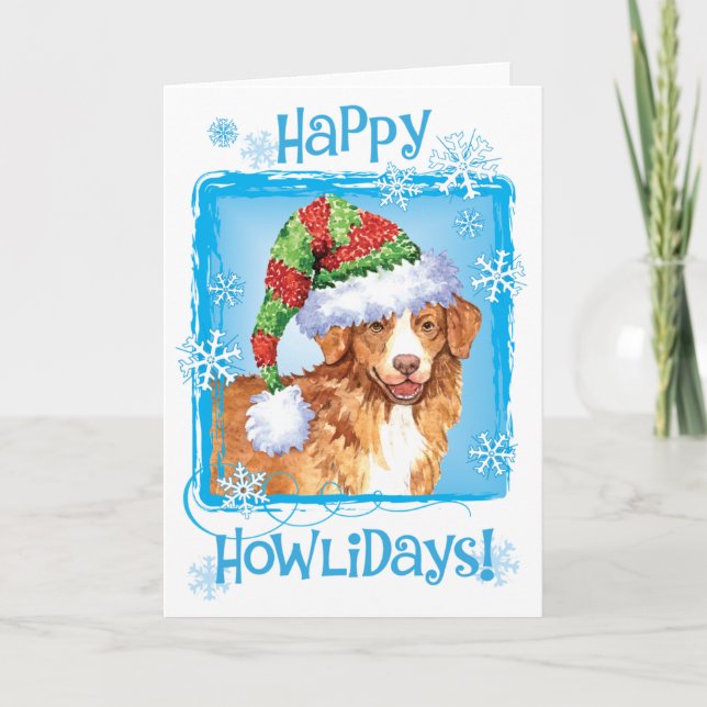 Happy Howliday Toller Holiday Card (Front)