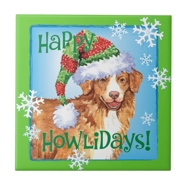 Happy Howliday Toller Tile (Front)
