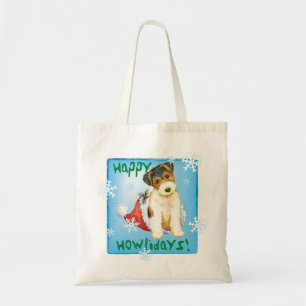 Happy Howliday Wire Fox Terrier Tote Bag