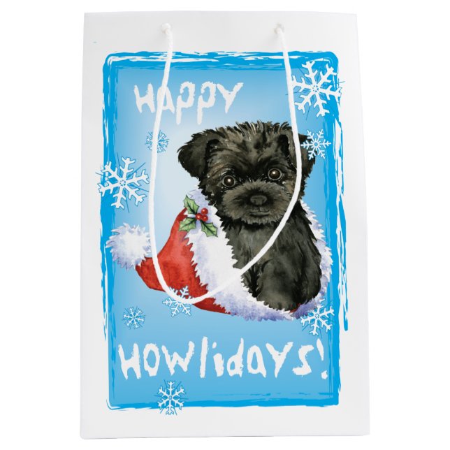 Happy Howlidays Affenpinscher Medium Gift Bag (Front)