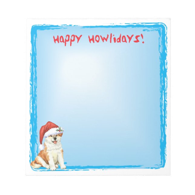 Happy Howlidays Akita Notepad (Front)