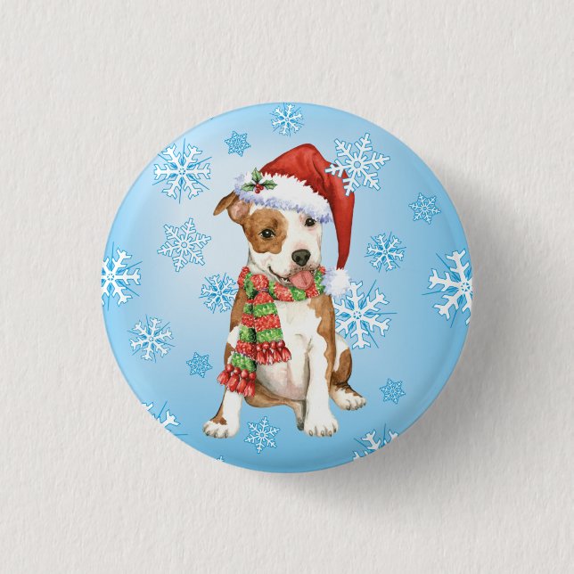 Happy Howlidays Am Staff 3 Cm Round Badge (Front)