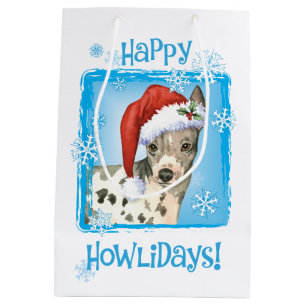 Happy Howlidays American Hairless Terrier Medium Gift Bag