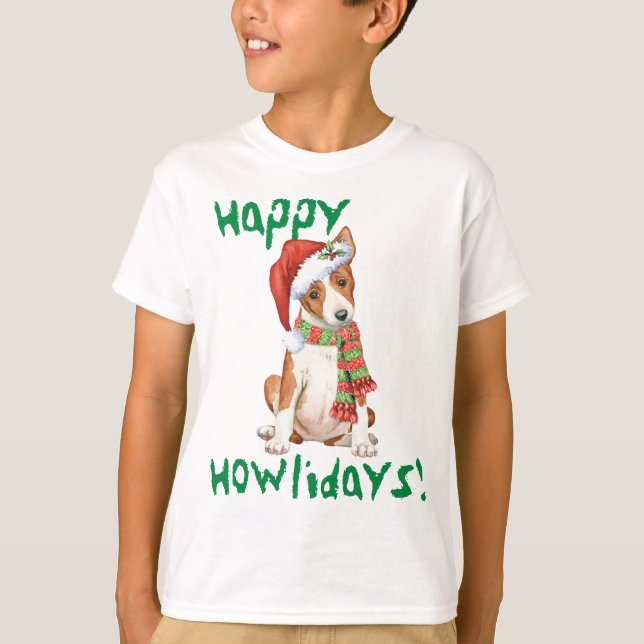 Happy Howlidays Basenji T-Shirt (Front)