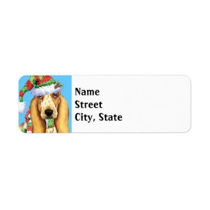 Happy Howlidays Basset Return Address Label