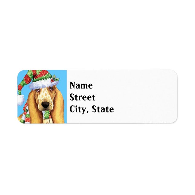 Happy Howlidays Basset Return Address Label (Front)