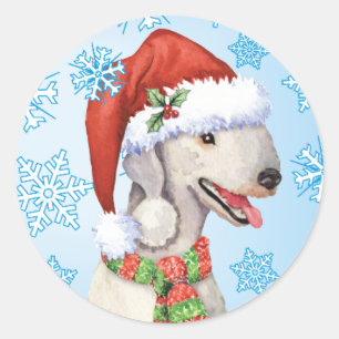 Happy Howlidays Bedlington Terrier Classic Round Sticker