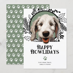 Happy Howlidays Bedlington Terrier Dog Christmas Holiday Card