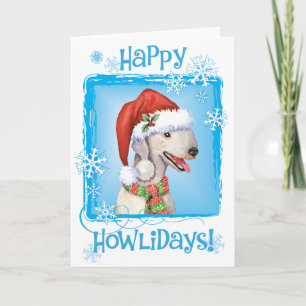 Happy Howlidays Bedlington Terrier Holiday Card