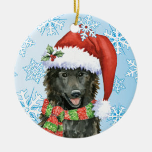 Happy Howlidays Belgian Sheepdog Ceramic Tree Decoration