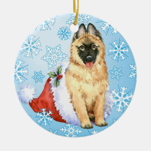Happy Howlidays Belgian Tervuren Ceramic Tree Decoration