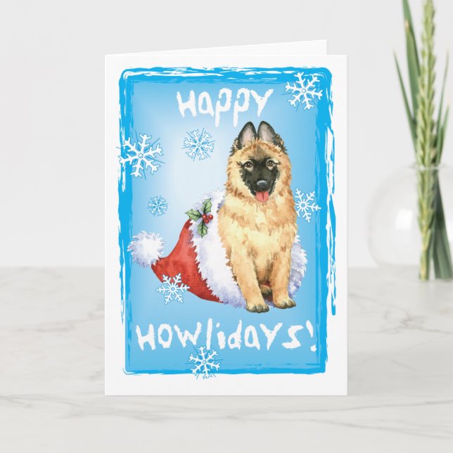 Happy Howlidays Belgian Tervuren Holiday Card (Front)