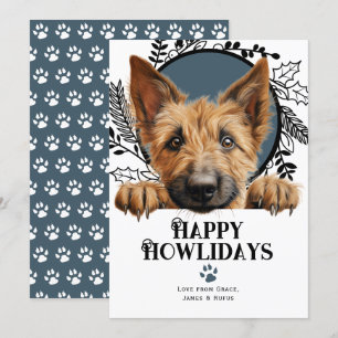 Happy Howlidays Berger Picard Dog Christmas Holiday Card