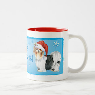 Happy Howlidays Biewer Terrier Two-Tone Coffee Mug
