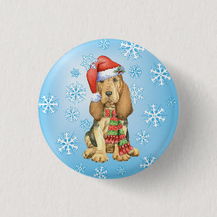 Happy Howlidays Bloodhound 3 Cm Round Badge