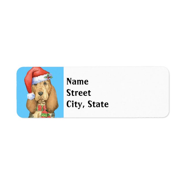 Happy Howlidays Bloodhound Return Address Label (Front)