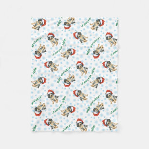 Happy Howlidays Bluetick Fleece Blanket
