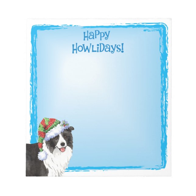 Happy Howlidays Border Collie Notepad (Front)