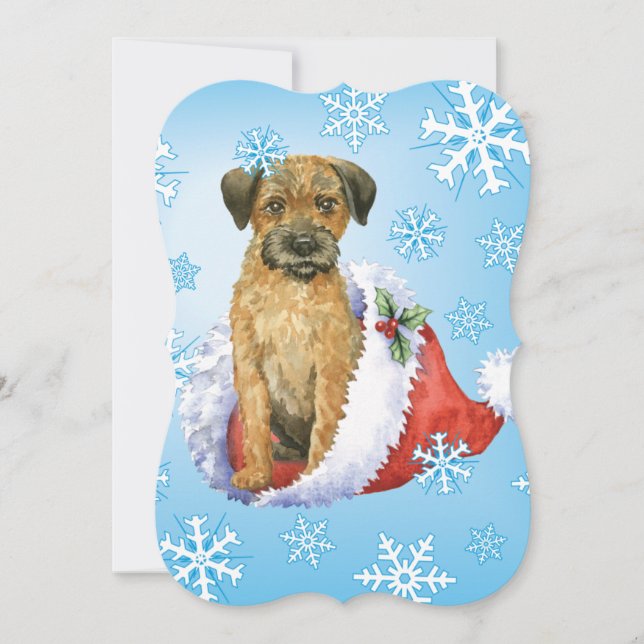 Happy Howlidays Border Terrier Holiday Card (Front)