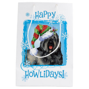 Happy Howlidays Bouvier des Flandres Medium Gift Bag