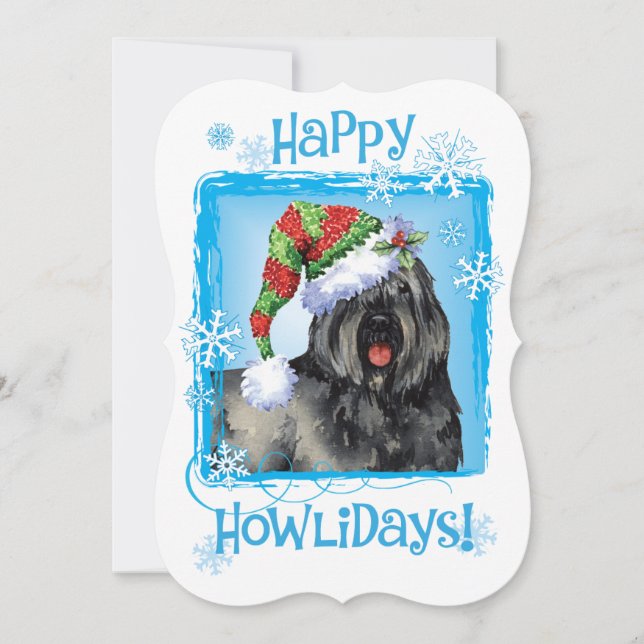 Happy Howlidays Bouvier Holiday Card (Front)