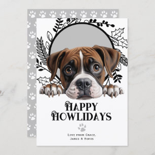 Happy Howlidays Boxer Dog Christmas Holiday Card