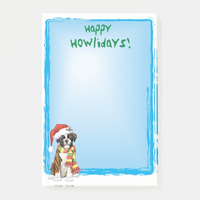 Happy Howlidays Boxer Post-it Notes (Front)