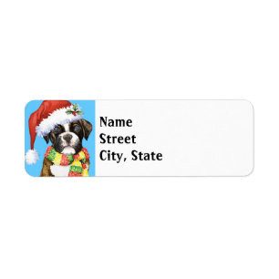 Happy Howlidays Boxer Return Address Label
