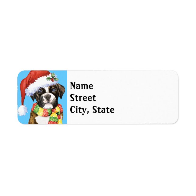 Happy Howlidays Boxer Return Address Label (Front)