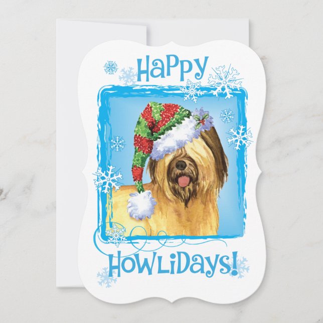 Happy Howlidays Briard Holiday Card (Front)