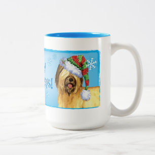 Happy Howlidays Briard Two-Tone Coffee Mug