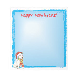 Happy Howlidays Bull Terrier Notepad