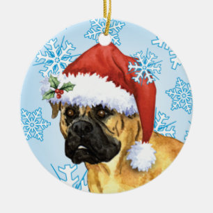 Happy Howlidays Bullmastiff Ceramic Ornament