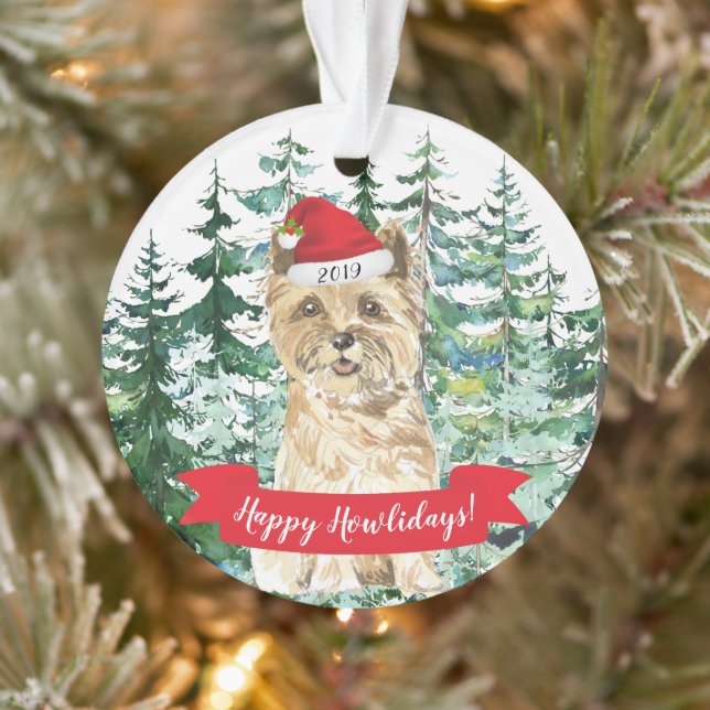 Happy Howlidays Cairn Terrier Dog Christmas Ornament (Tree)