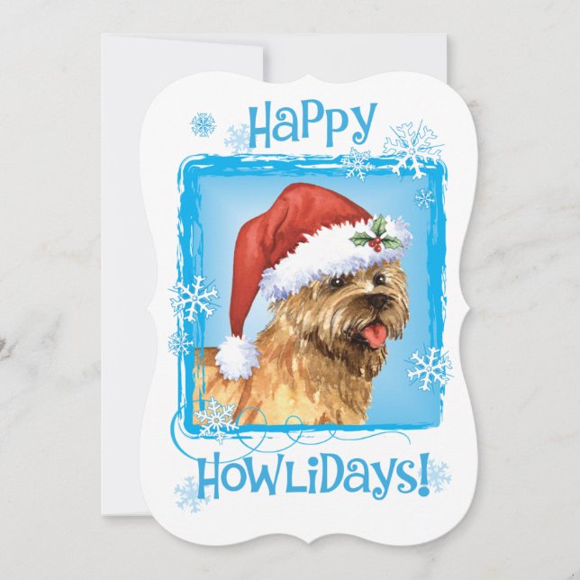 Happy Howlidays Cairn Terrier Holiday Card (Front)