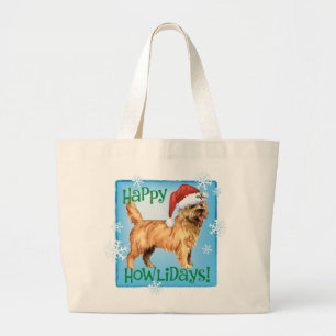 Happy Howlidays Cairn Terrier Large Tote Bag