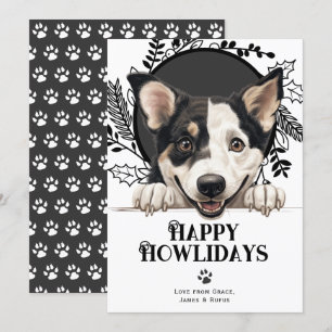 Happy Howlidays Canaan Dog Christmas  Holiday Card